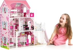 Holzpuppenhaus mit Rutsche