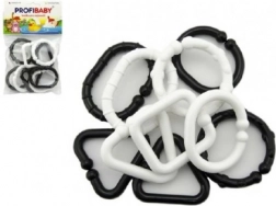 Schwarz-weiße Kunststoffformen – Babys Kettenelemente, 10 Stk.