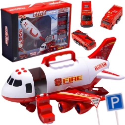 WOOPIE Feuerwehr-Flugzeugtransporter mit 3 Autos und Zubehör