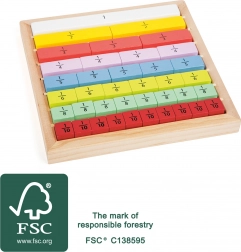 Small Foot Lern-Tafel mit Brüchen aus farbigem Holz
