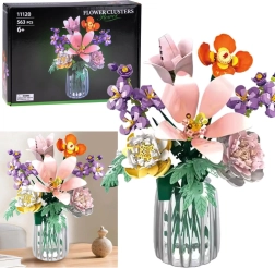 Baukasten-Blumenstrauß aus Steinen – 9 Wildblumen, 563 Teile