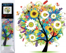 Diamantmalerei 7D – blühender Baum 30 × 30 cm