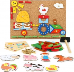 Nagelspiel Auf dem Bauernhof – kreative Kork-Mosaik für Kinder