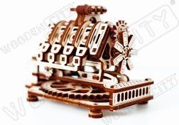 Holzpuzzle 3D Motor V8