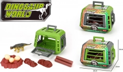 Dinosaurier im Käfig mit Zubehör