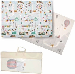 Beidseitig faltbare Lern-Schaumstoffmatte für Kinder 150 × 200 cm – Straßen und Ballons