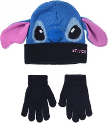 Kinder-Mütze und Handschuhe Lilo & Stitch
