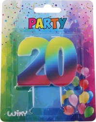 Party Kerze Regenbogen Nummer 20