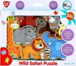 Holzpuzzle Safari Tiere für Kinder
