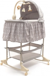 Multifunktionale Wiege und Babybett New Baby, Sternchen, grau