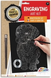 Silbernes Kratzbild Hund GRAFIX