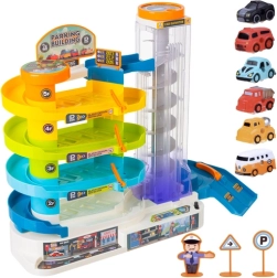 Interaktive Parkgarage mit Aufzug und Spiralrampe für Kinder