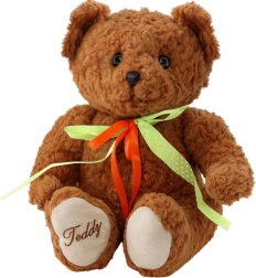 Plüsch-Teddybär mit Schleife 30 cm, braun