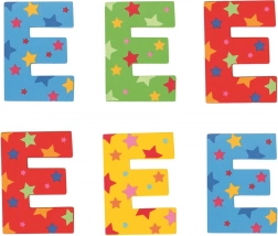 Holzbuchstabe E mit Sternchen