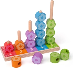 Holz-Steckspiel bunte Blümchen BIGJIGS
