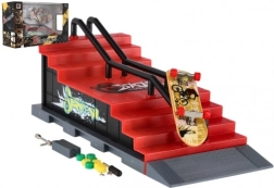 Finger-Skatepark mit Treppen und Geländer – Fingerboard 8 cm mit Rampe und Zubehör