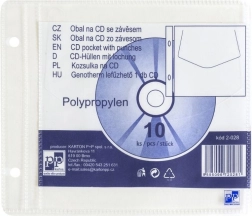 Transparente CD-Hülle mit Euroaufhängung