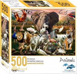 Puzzle Brain Tree Tiere 500 Teile mit Poster