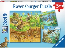 Puzzle Tiere in Ihren Zuhause 3x49 Teile