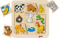 GOKI Holzpuzzle Wer isst was? 9 Teile