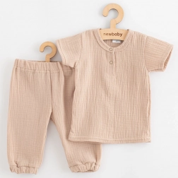 Musselin-Babyset T-Shirt und Hose New Baby beige 80 (9–12 Mon.)