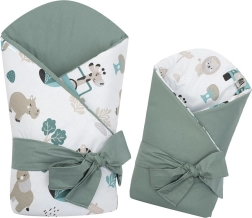 Beidseitige Baby-Wickeldecke New Baby Safari II 80 × 80 cm Mint