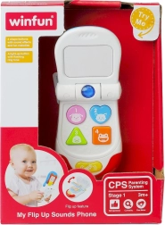 Lächelndes Kindertelefon – interaktives Spielzeug mit Melodien, Lichtern und Beißring