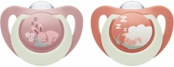 NUK First Choice Night Schnuller 6–18 Monate, 2 Stk., Hase/Schaf