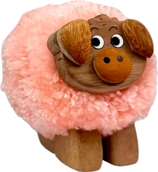 Holzfigur mit Bommel - Schwein