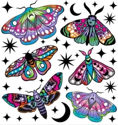 farbige Bügelbilder – kleine Motten, kleines Bogenformat