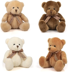 Plüsch-Teddybär mit glitzernder Schleife 14 cm