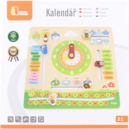 VIGA lehrreicher Holzkalender für Kinder – Tschechisch