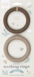 Silikon-Beißringe mit Blättern für Babys, 2 Stück – Schokocreme