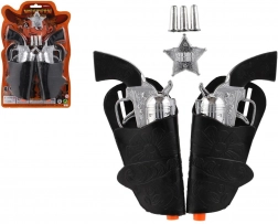 Cowboy-Set mit zwei Plastikpistolen und Holster
