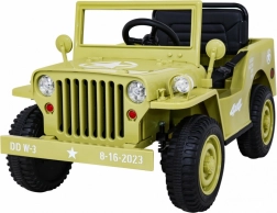 Kinder Retro-Militärauto 4x4, beige, 12 V