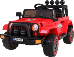 Elektrisches Kinder-Geländewagen Full Time 4WD mit 4x4-Antrieb, Fernsteuerung und LED‑Beleuchtung – Rot