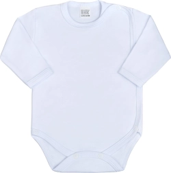 Baby-Body mit durchgehender Druckknopfleiste und langem Ärmel New Baby Classic weiß 62