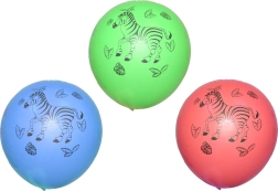 Aufblasbarer Zebra-Ballon 30 cm – 10 Stück