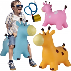 Hüpfendes Gummipferd Giraffe mit Pumpe