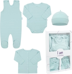 4-teiliges Babyset für die Klinik New Baby I am blau