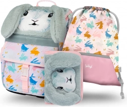Schulset BAAGL Zippy Bunny – Schultasche, Federmäppchen und Beutel