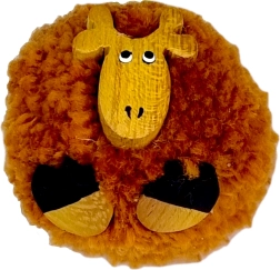 Holzmagnet mit Pompon Giraffe – handgefertigte Dekoration