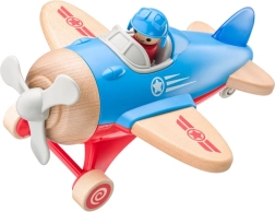 Großes Spielzeugflugzeug mit Pilot, leuchtet und macht Geräusche