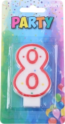 Partykerze Rot Form Zahl 8