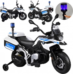 Großes BMW Polizei-Elektromotorrad mit Blaulicht