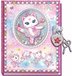 Tagebuch mit Schloss und Kätzchen