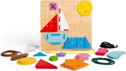 BIGJIGS TOYS Holz-Fädelspiel – geometrische Formen