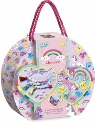 Kreativset 2-in-1 Unicorn – Diamond Painting und Armbänder herstellen