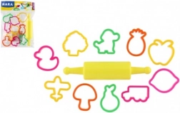 Ausstechformen für Knetmasse NARA mit Kunststoffrolle - 11 Stk.