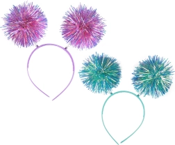 Party-Stirnband mit glitzernden Pom-Pom-Kugeln